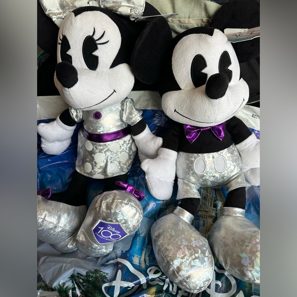 Walt Disney World 100 Years of Wonder Mickey and Minnie Plush. NWT.